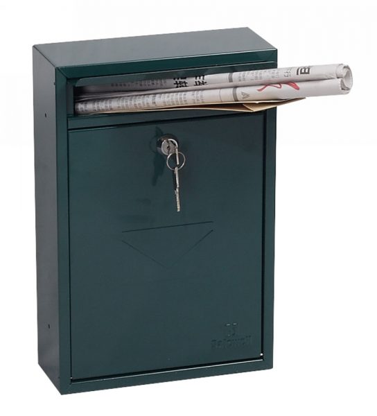 Phoenix Letra Green Front Loading Mail Box